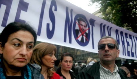 Ellenzéki tüntetés Tbilisziben 